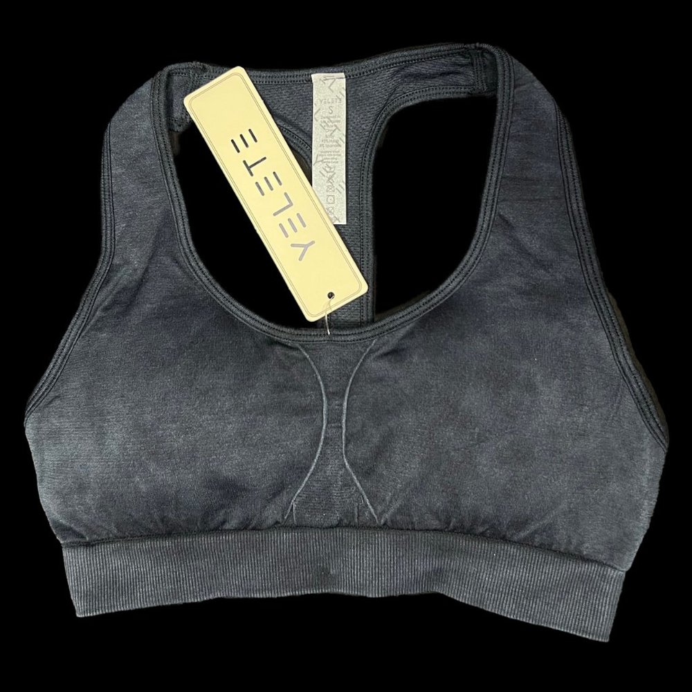 Brand New YELETE Women's Racerback Vintage Wash Sports Bra